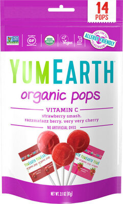 Organic lollipops Vitamin C strawberry berry cherry